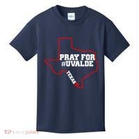 Pray For Uvalde Texas Strong Map Kids T-Shirt thumb 0