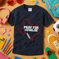 Pray For Uvalde Texas Strong Map Kids T-Shirt thumb 3