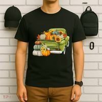 Pumpkin Fall Vintage Truck T-Shirt thumb 6
