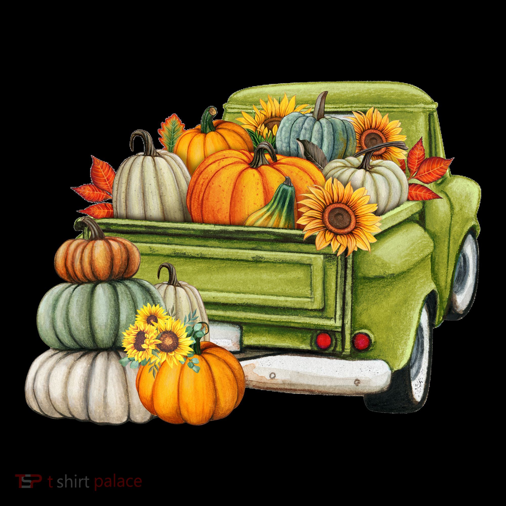 Pumpkin Fall Vintage Truck T-Shirt