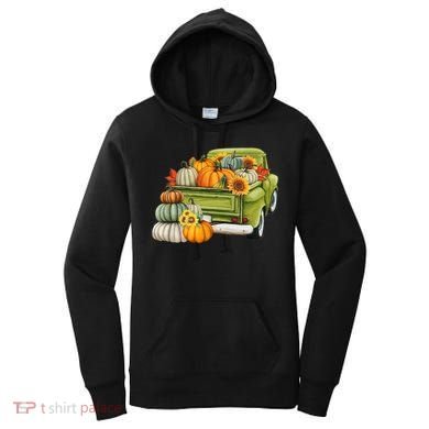 Pumpkin Fall Vintage Truck Women's Hoodie