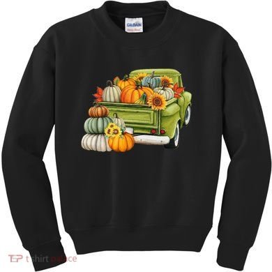 Pumpkin Fall Vintage Truck Kids Sweatshirt