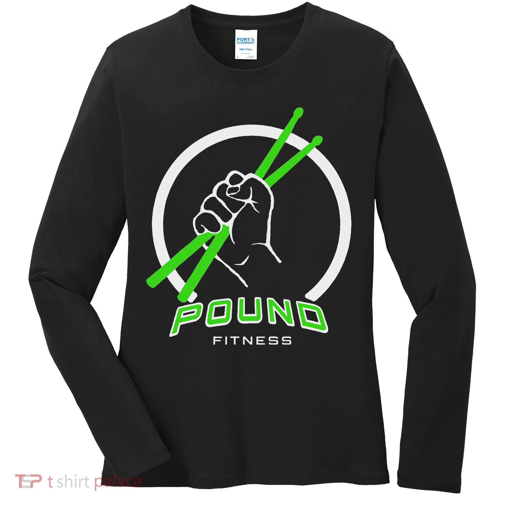 Pound Fitness With Drumsticks Graphic Women's Long Sleeve Shirt