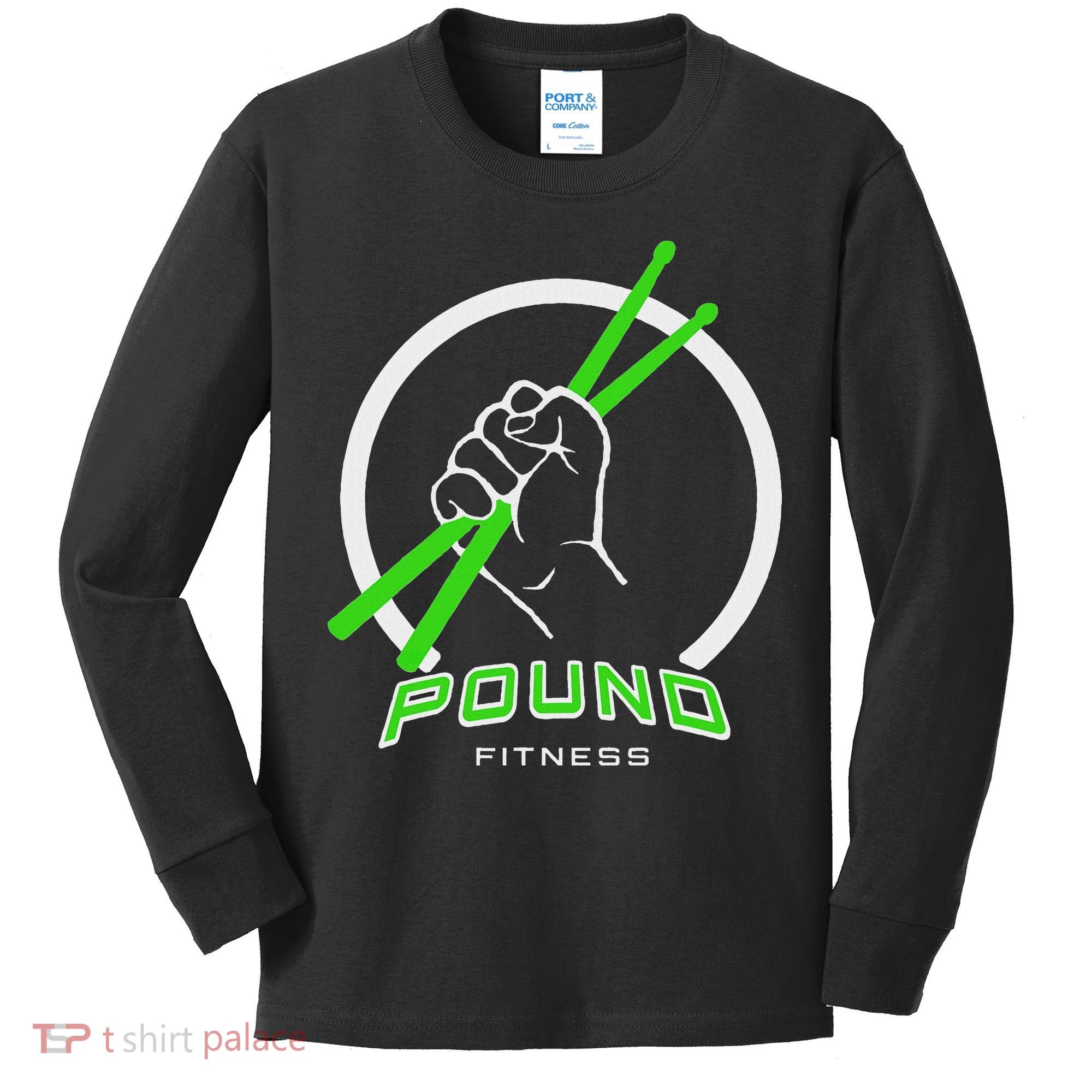 Pound Fitness With Drumsticks Graphic Kids Long Sleeve Shirt