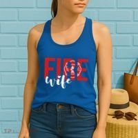 Proud Fire Wife Of Firefighter Wife Fire Wife Cool Gift Women's Tank Top thumb 2