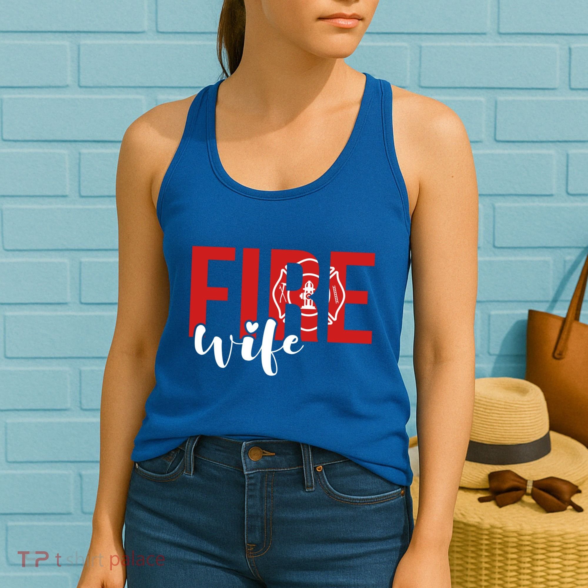 Proud Fire Wife Of Firefighter Wife Fire Wife Cool Gift Women's Tank Top