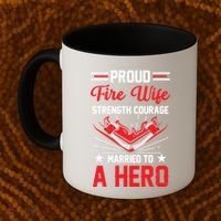 Proud Fire Wife Married To A Hero Firefighter Fire Chief Gift Coffee Mug thumb 2