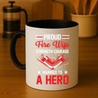 Proud Fire Wife Married To A Hero Firefighter Fire Chief Gift Coffee Mug thumb 4