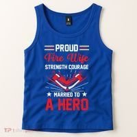Proud Fire Wife Married To A Hero Firefighter Fire Chief Gift Tank Top thumb 2