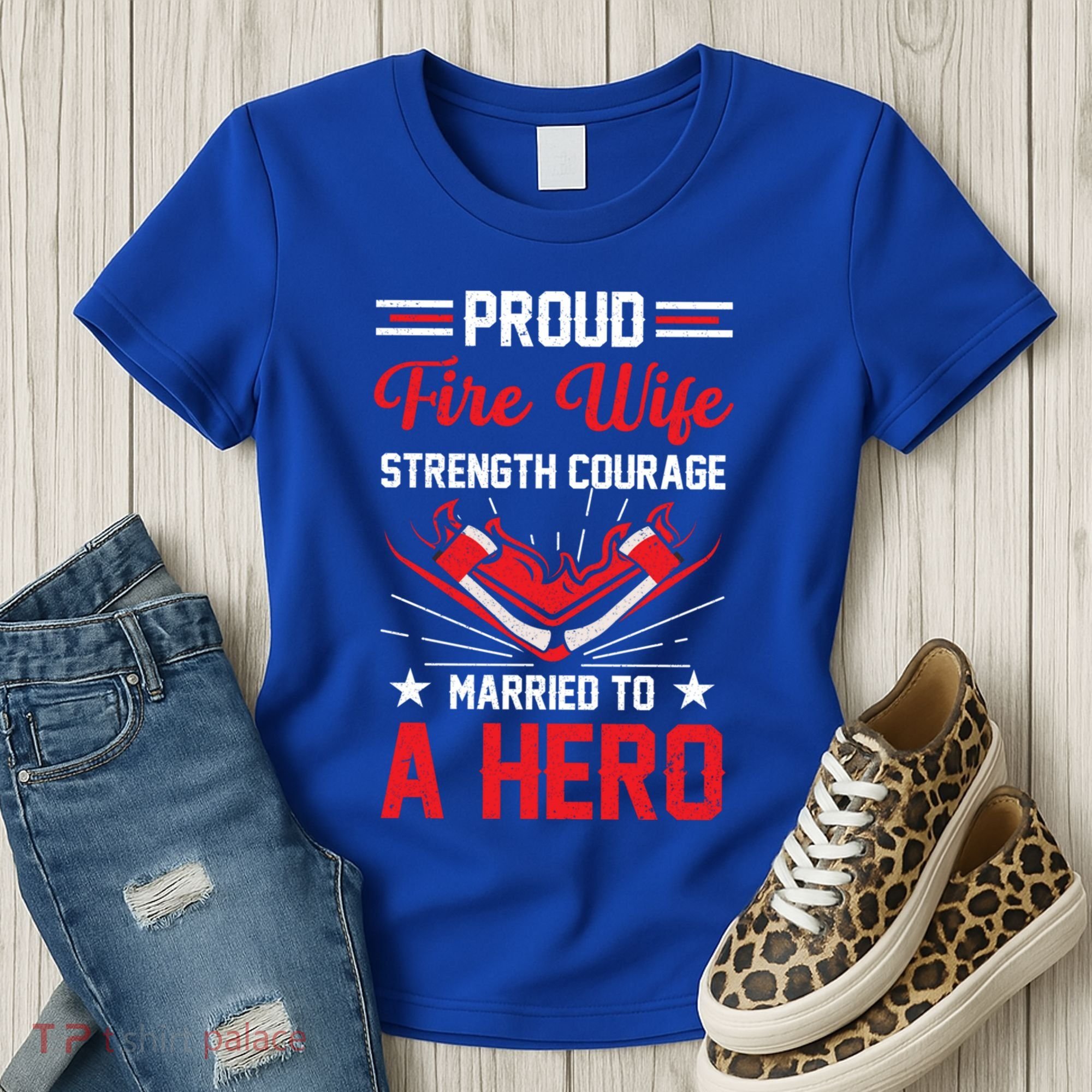 Proud Fire Wife Married To A Hero Firefighter Fire Chief Gift Women's T-Shirt