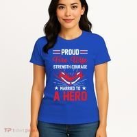 Proud Fire Wife Married To A Hero Firefighter Fire Chief Gift Women's T-Shirt thumb 4