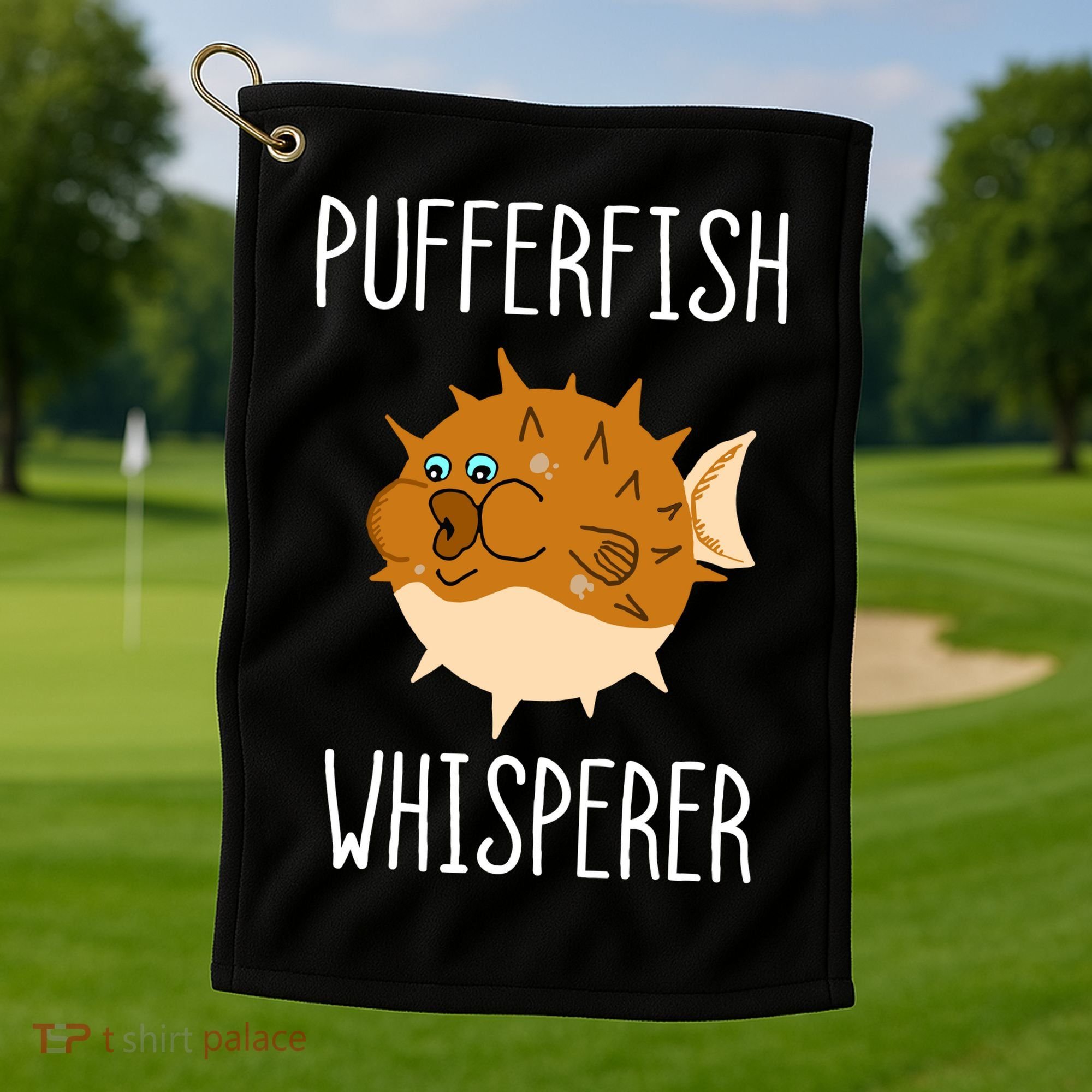Puffer Fish Whisperer Buffer Fish Whisperer Ocean Fugo Fish Golf Towel