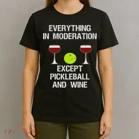 Pickleball Funny Wine T-Shirt thumb 4