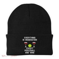Pickleball Funny Wine Beanie thumb 0