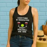 Pickleball Funny Wine Women's Tank Top thumb 2