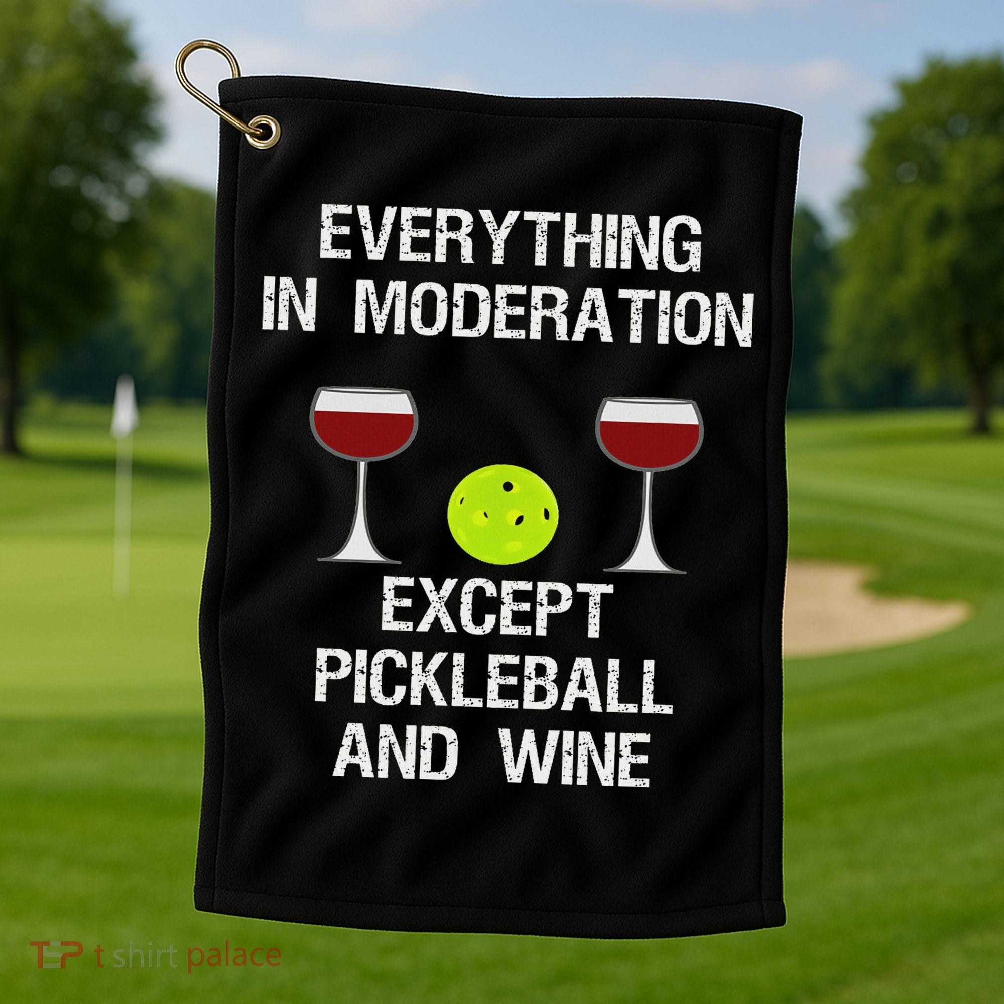 Pickleball Funny Wine Golf Towel