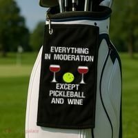 Pickleball Funny Wine Golf Towel thumb 2