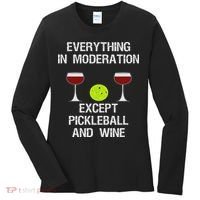 Pickleball Funny Wine Women's Long Sleeve Shirt thumb 0