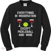 Pickleball Funny Wine Kids Sweatshirt thumb 0