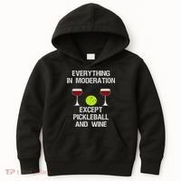 Pickleball Funny Wine Kids Hoodie thumb 0