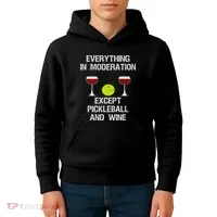 Pickleball Funny Wine Kids Hoodie thumb 4