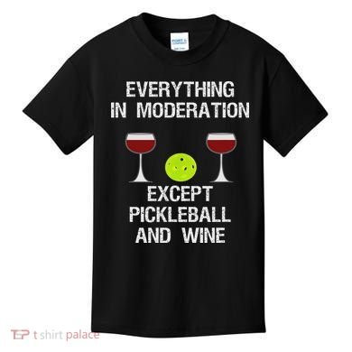 Pickleball Funny Wine Kids T-Shirt