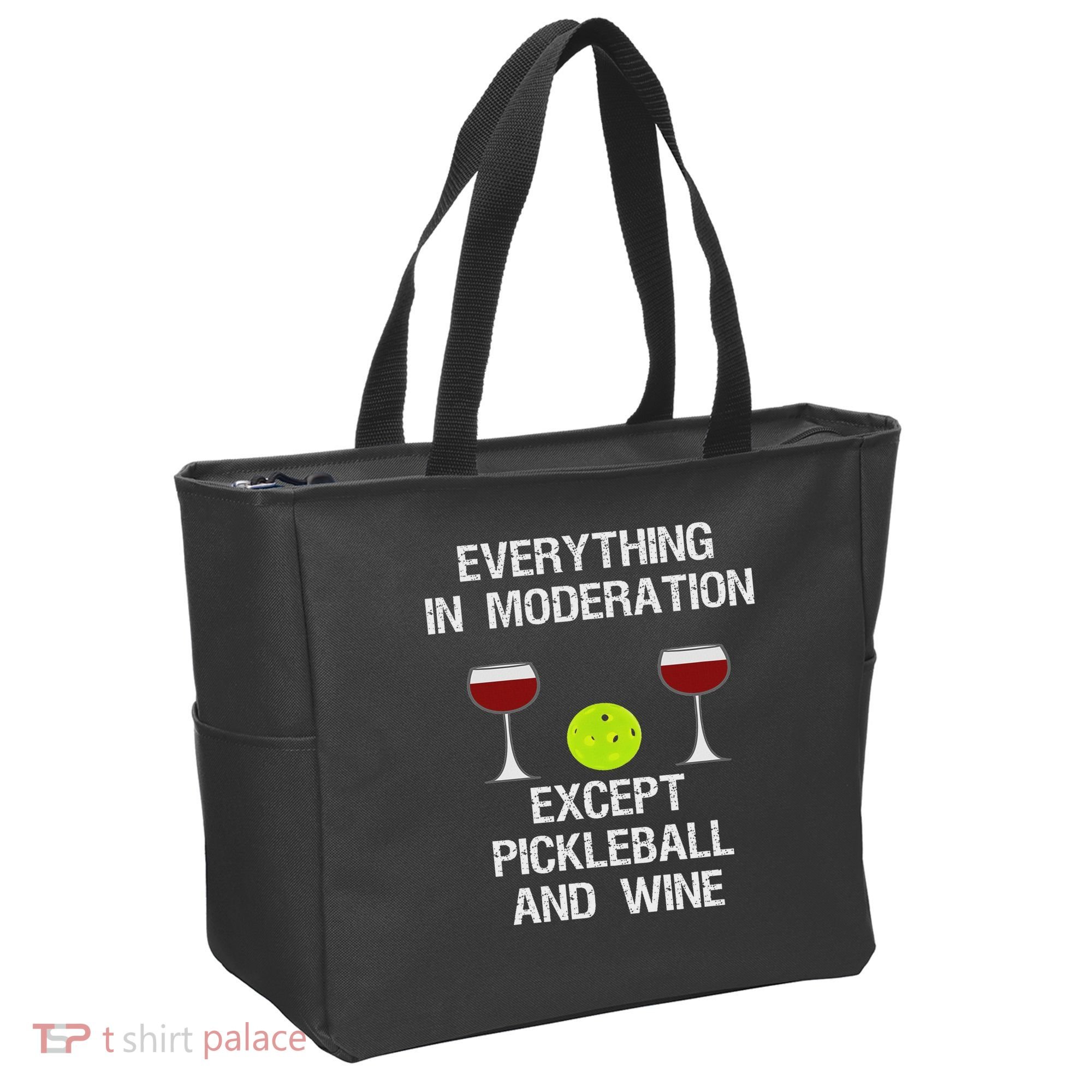 Pickleball Funny Wine Tote Bag