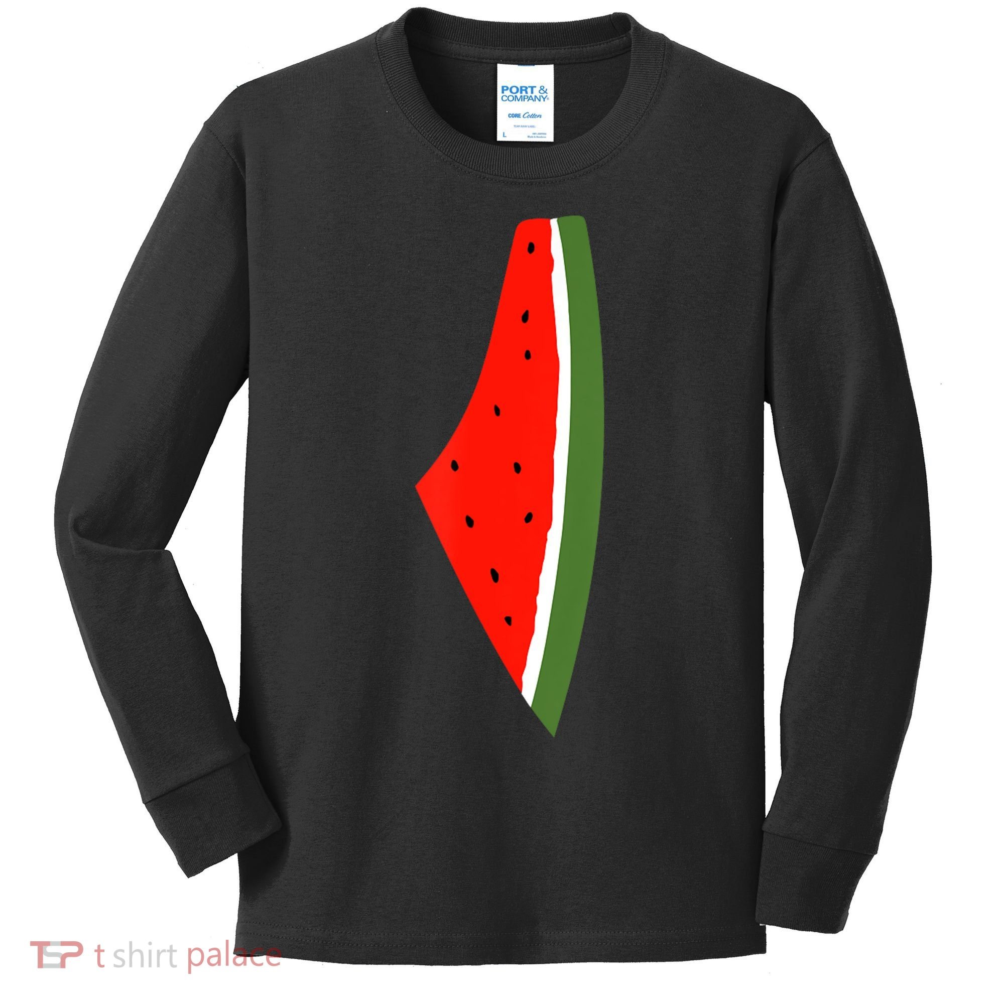 Palestine Freedom Watermelon Kids Long Sleeve Shirt