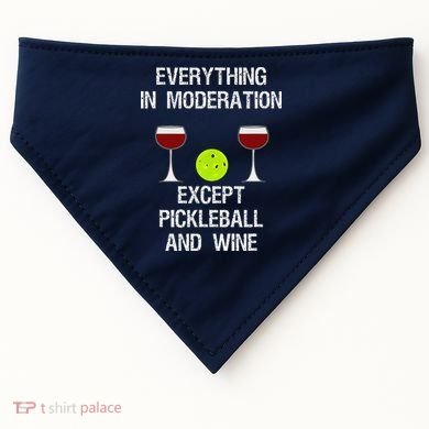 Pickleball Funny Wine USA-Made Doggie Bandana