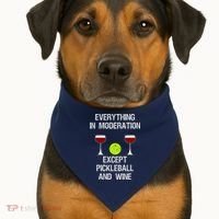 Pickleball Funny Wine USA-Made Doggie Bandana thumb 1