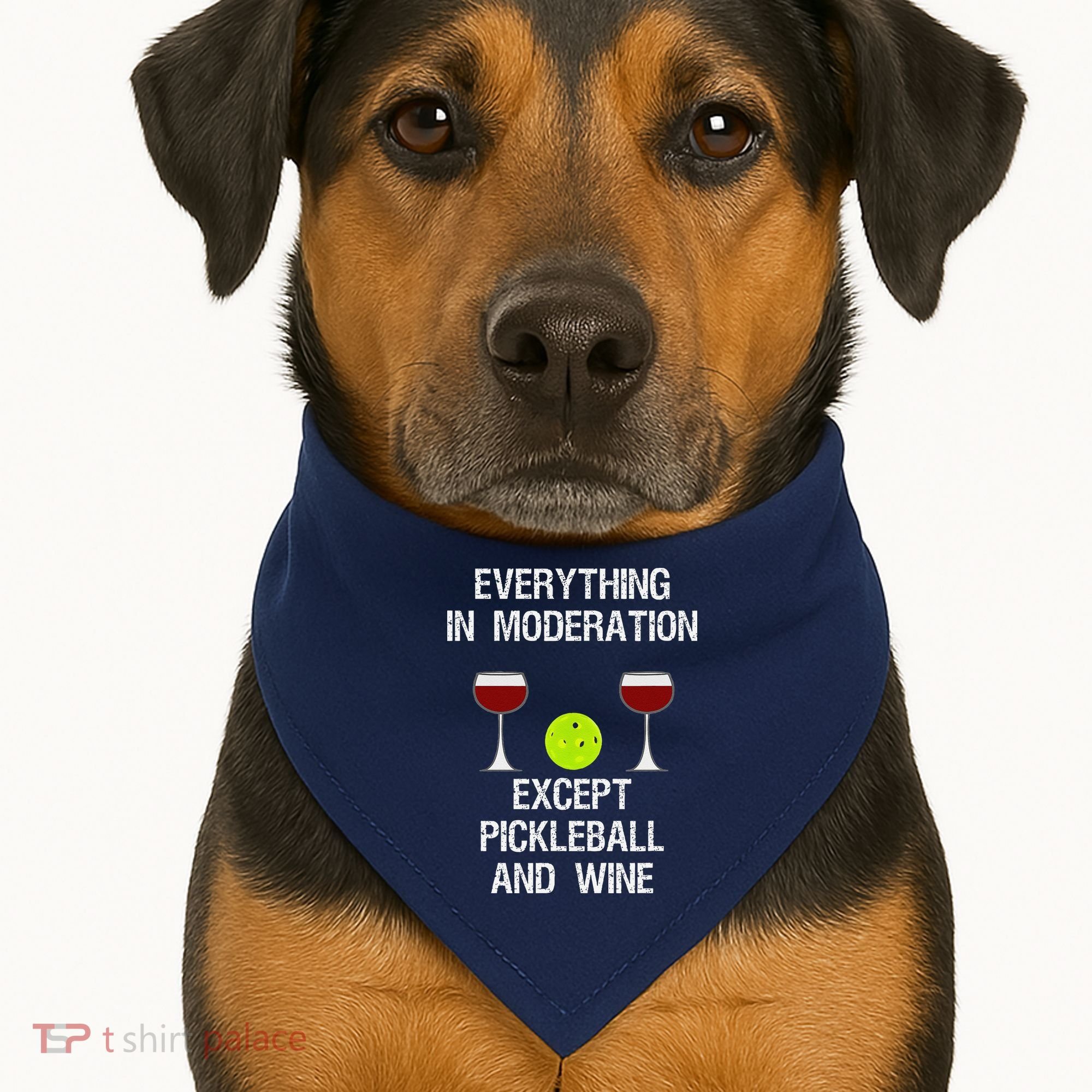 Pickleball Funny Wine USA-Made Doggie Bandana