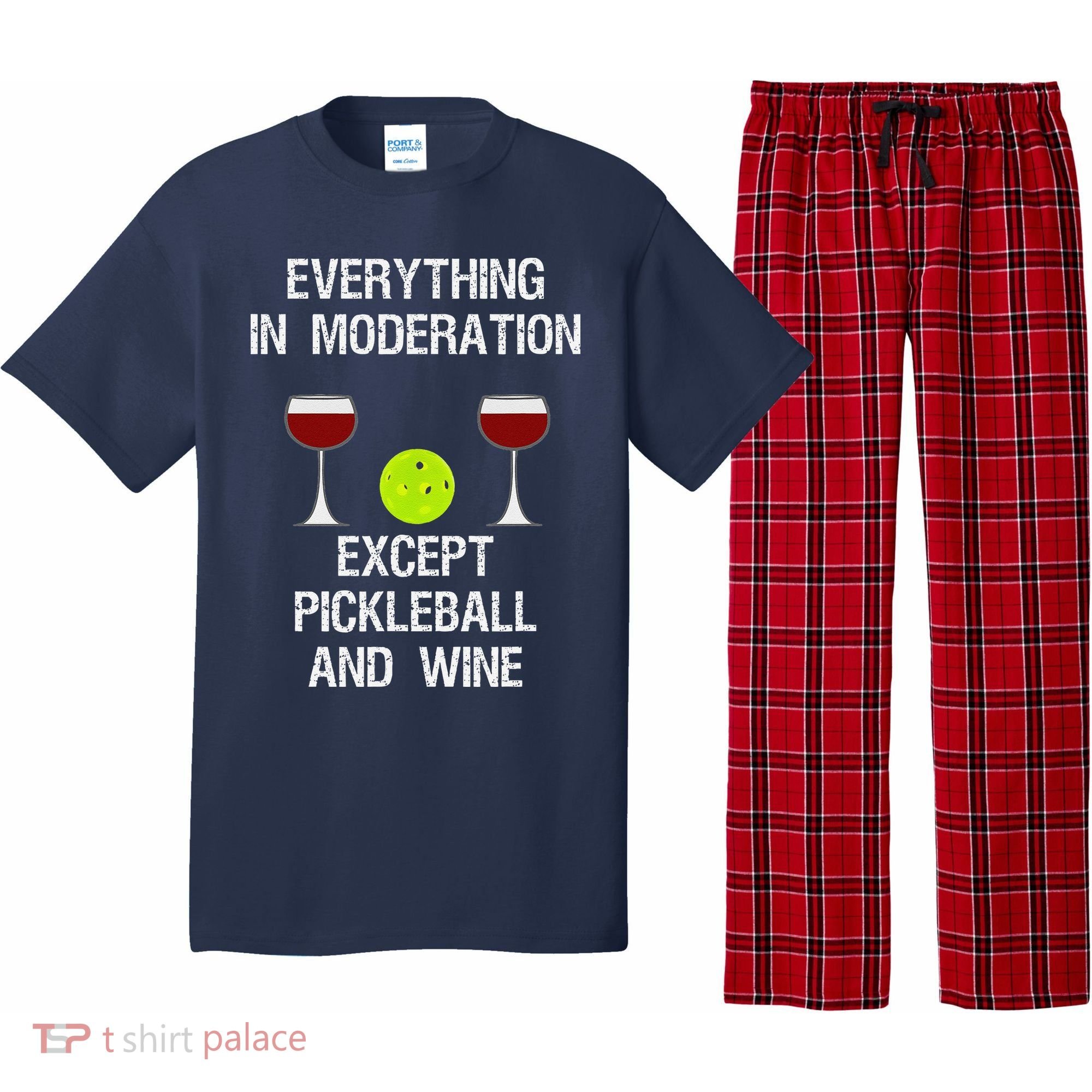 Pickleball Funny Wine Pajama Set