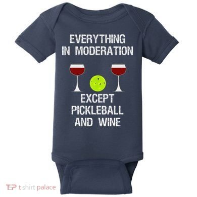 Pickleball Funny Wine Baby Bodysuit
