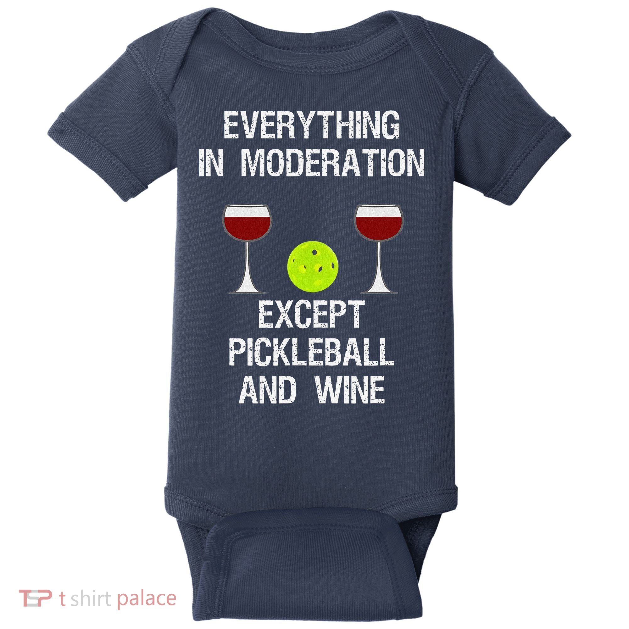 Pickleball Funny Wine Baby Bodysuit