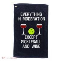 Pickleball Funny Wine Golf Towel thumb 0