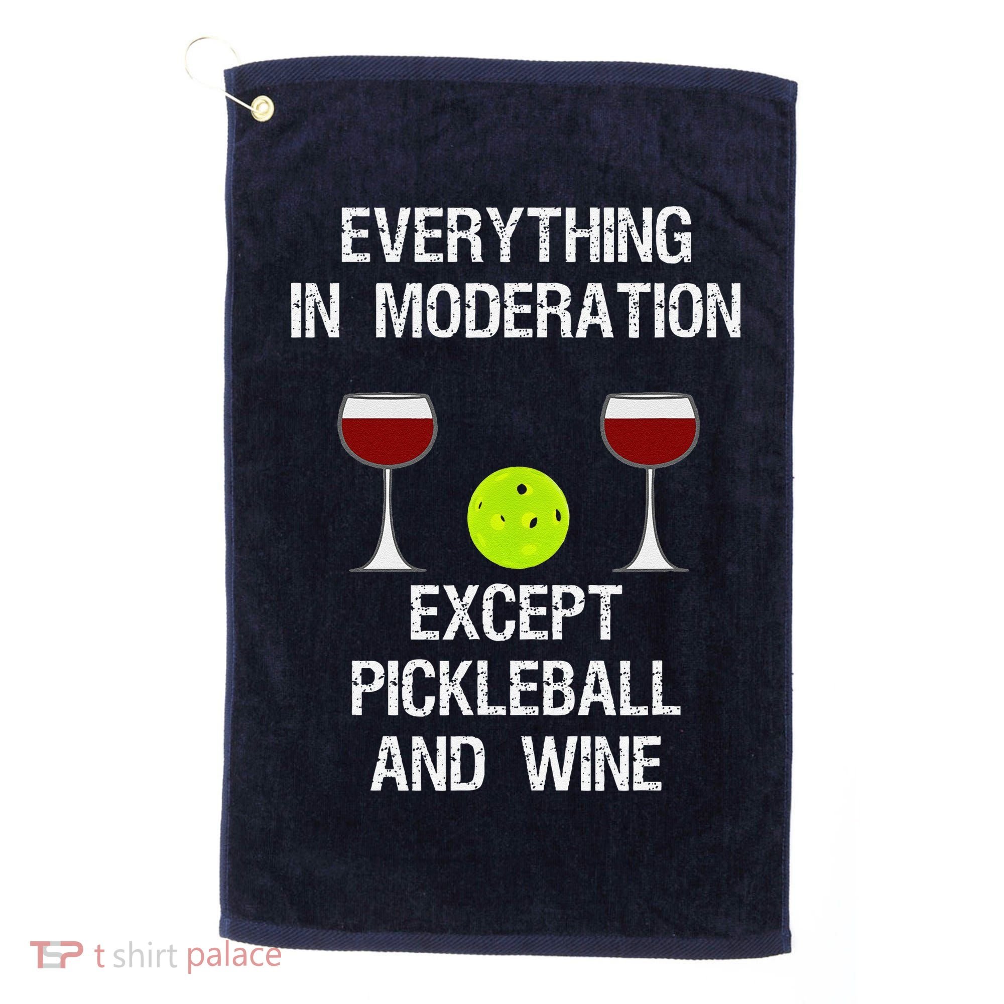 Pickleball Funny Wine Golf Towel