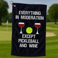Pickleball Funny Wine Golf Towel thumb 1