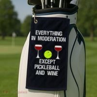 Pickleball Funny Wine Golf Towel thumb 2