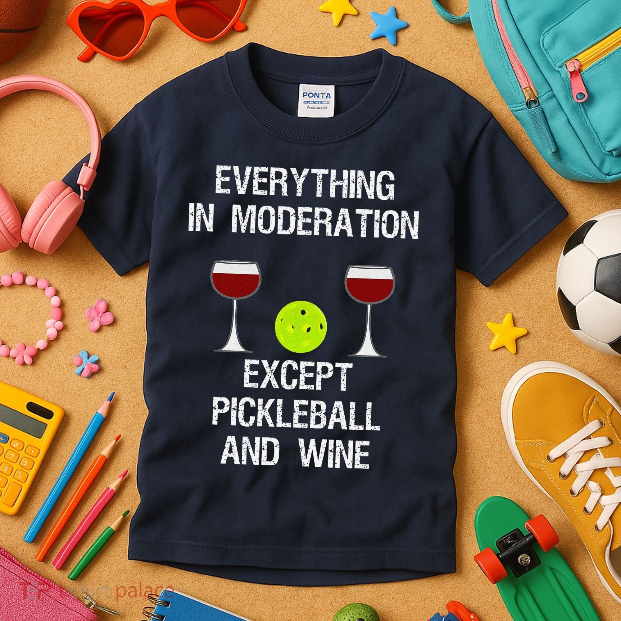 Pickleball Funny Wine Kids T-Shirt