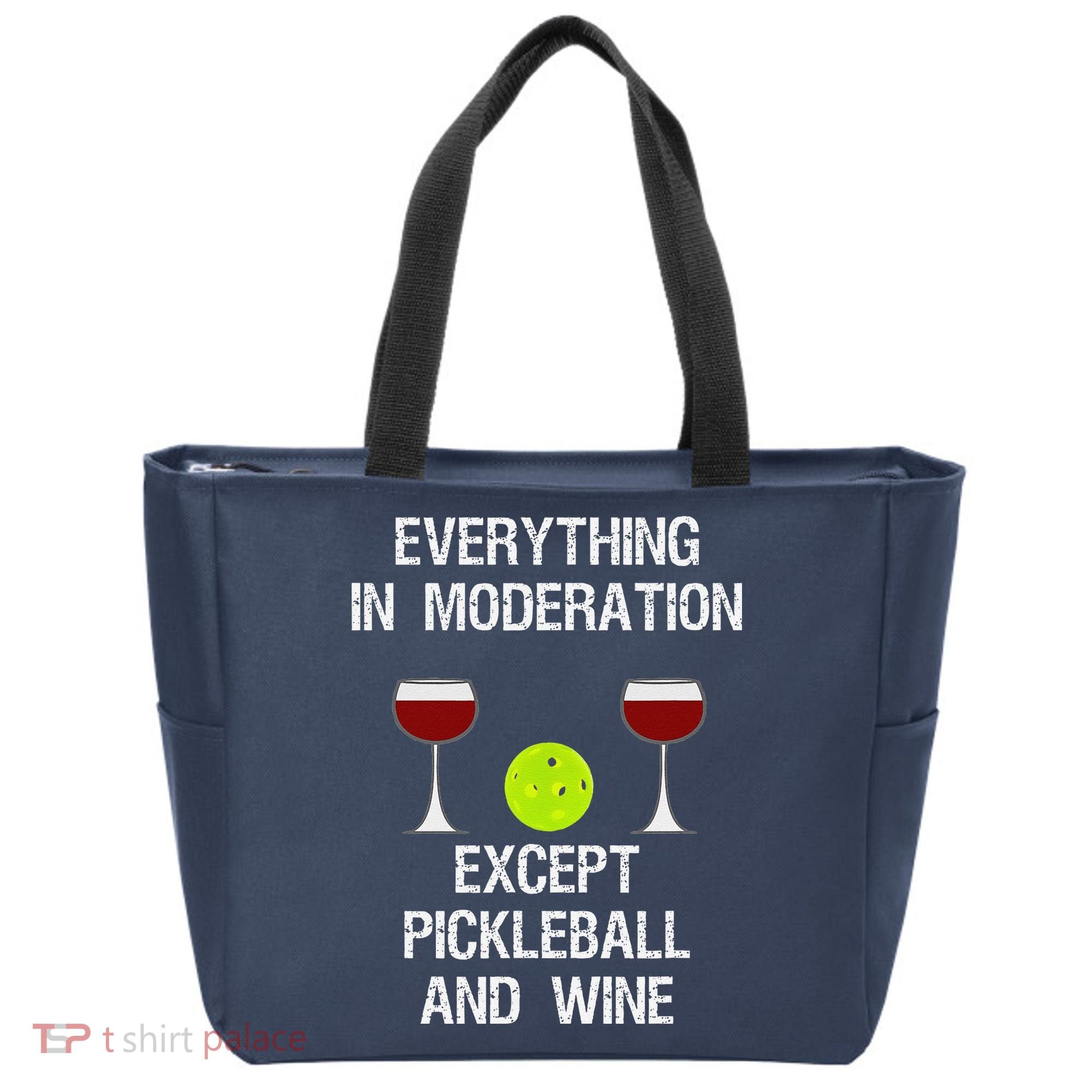 Pickleball Funny Wine Tote Bag
