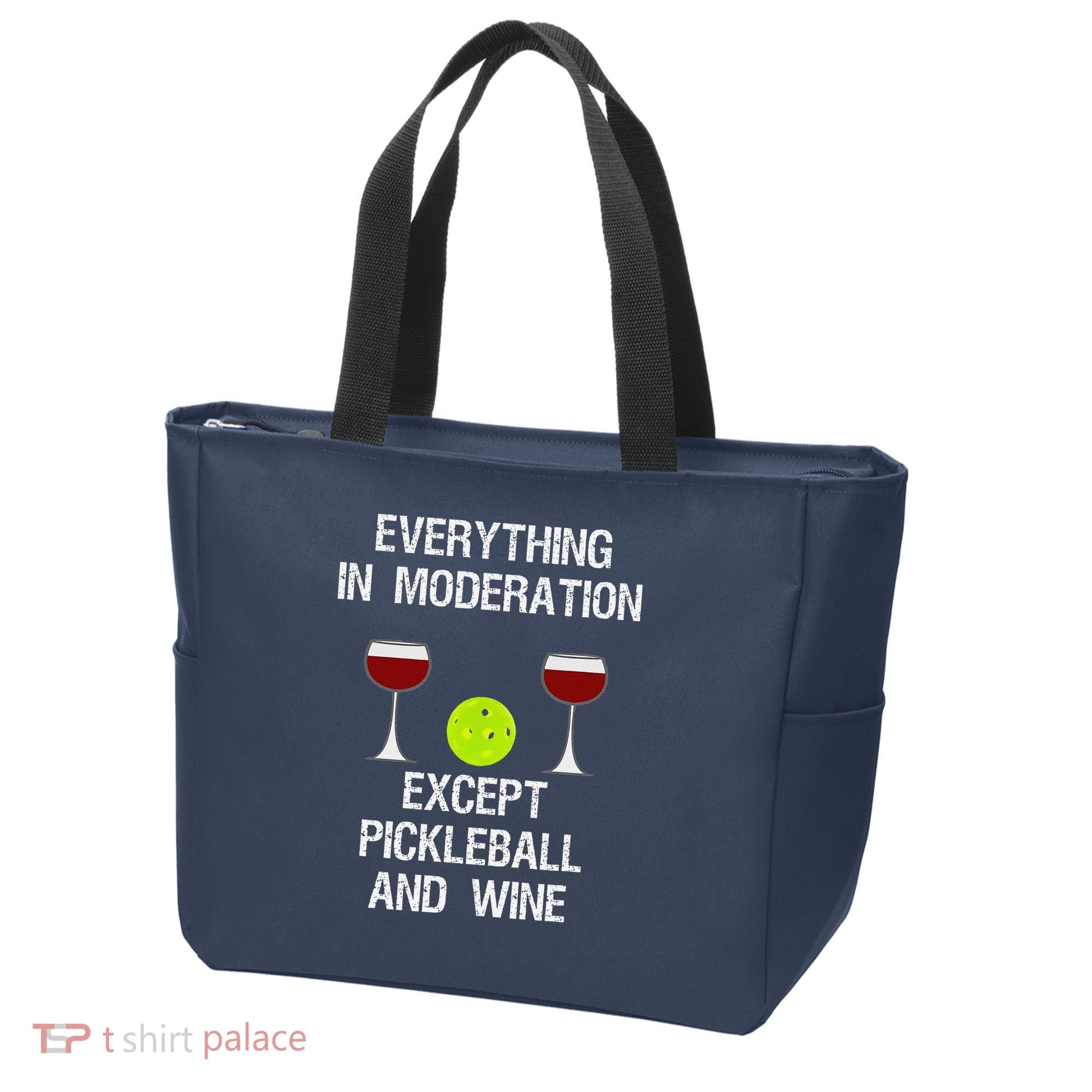 Pickleball Funny Wine Tote Bag
