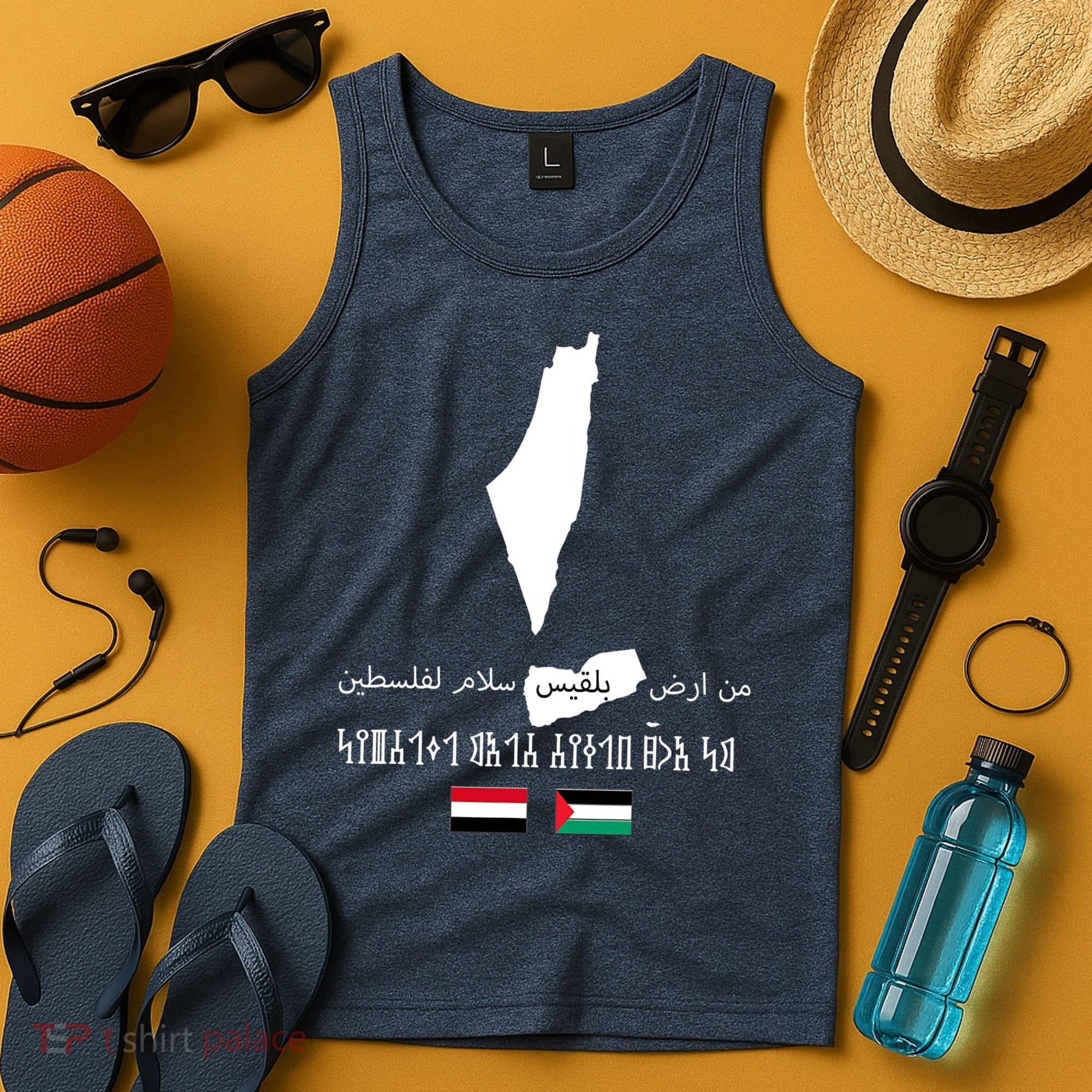 Peace From Yemen To Palestine Yemen Flag Free Palestine Tank Top
