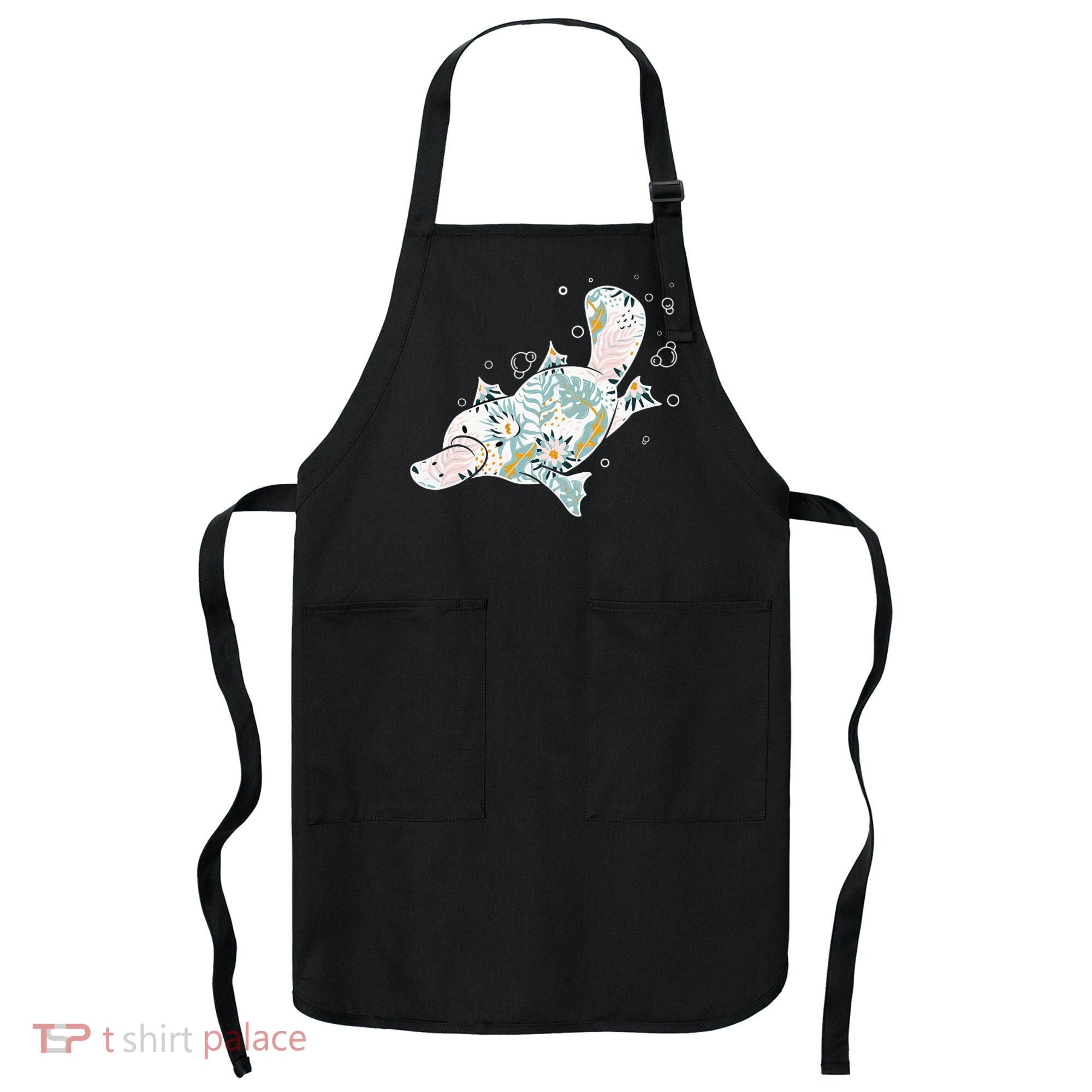 Platypus Floral Zookeeper Animal Lover Marine Biologist Apron