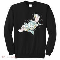 Platypus Floral Zookeeper Animal Lover Marine Biologist Sweatshirt thumb 0