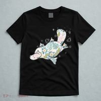Platypus Floral Zookeeper Animal Lover Marine Biologist T-Shirt thumb 5