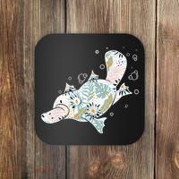 Platypus Floral Zookeeper Animal Lover Marine Biologist Coaster thumb 0