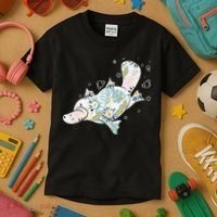 Platypus Floral Zookeeper Animal Lover Marine Biologist Kids T-Shirt thumb 3