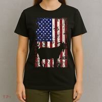Patriotic Goat 4th of July American Flag T-Shirt thumb 4