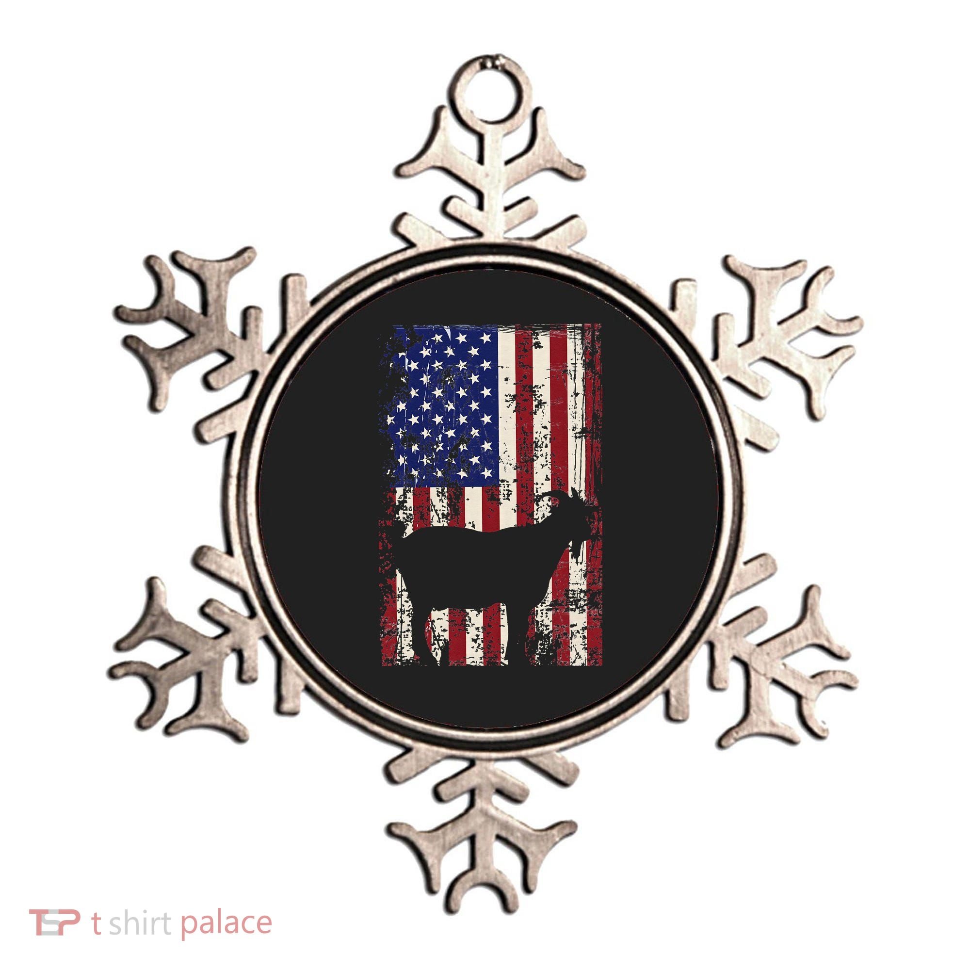 Patriotic Goat 4th of July American Flag Ornament