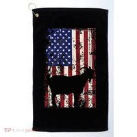 Patriotic Goat 4th of July American Flag Golf Towel thumb 0